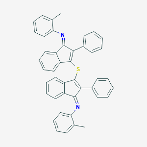 molecular formula C44H32N2S B397114 N-(2-methylphenyl)-N-[3-({1-[(2-methylphenyl)imino]-2-phenyl-1H-inden-3-yl}sulfanyl)-2-phenyl-1H-inden-1-ylidene]amine 