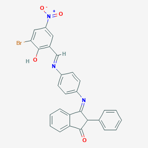 3-{[4-({3-Bromo-2-hydroxy-5-nitrobenzylidene}amino)phenyl]imino}-2-phenyl-1-indanone