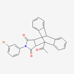 molecular formula C26H18BrNO3 B3971193 1-acetyl-17-(3-bromophenyl)-17-azapentacyclo[6.6.5.0~2,7~.0~9,14~.0~15,19~]nonadeca-2,4,6,9,11,13-hexaene-16,18-dione 