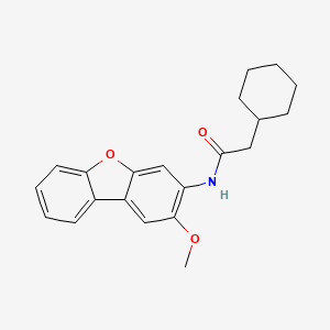 molecular formula C21H23NO3 B3971196 2-cyclohexyl-N-(2-methoxydibenzo[b,d]furan-3-yl)acetamide 