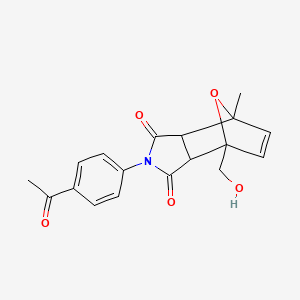 4-(4-acetylphenyl)-1-(hydroxymethyl)-7-methyl-10-oxa-4-azatricyclo[5.2.1.0~2,6~]dec-8-ene-3,5-dione