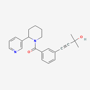 molecular formula C22H24N2O2 B3971235 2-methyl-4-{3-[(2-pyridin-3-ylpiperidin-1-yl)carbonyl]phenyl}but-3-yn-2-ol 