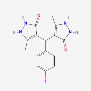 molecular formula C15H15IN4O2 B3971242 4,4'-[(4-iodophenyl)methylene]bis(3-methyl-1H-pyrazol-5-ol) 