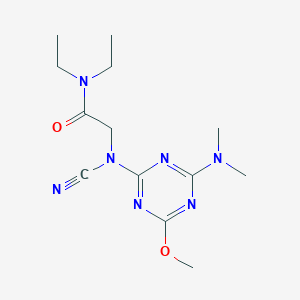 molecular formula C13H21N7O2 B397125 2-{cyano[4-(dimethylamino)-6-methoxy-1,3,5-triazin-2-yl]amino}-N,N-diethylacetamide CAS No. 306318-90-1