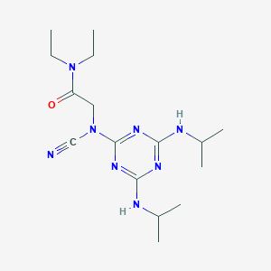 molecular formula C16H28N8O B397126 2-[[4,6-bis(isopropylamino)-1,3,5-triazin-2-yl](cyano)amino]-N,N-diethylacetamide CAS No. 306318-92-3