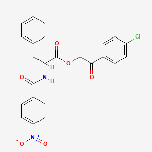 molecular formula C24H19ClN2O6 B3971260 2-(4-chlorophenyl)-2-oxoethyl N-(4-nitrobenzoyl)phenylalaninate 