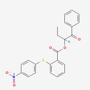 molecular formula C23H19NO5S B3971277 1-benzoylpropyl 2-[(4-nitrophenyl)thio]benzoate 