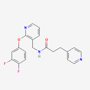 molecular formula C20H17F2N3O2 B3971297 N-{[2-(3,4-difluorophenoxy)-3-pyridinyl]methyl}-3-(4-pyridinyl)propanamide 