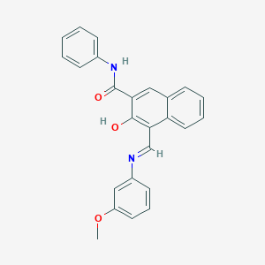 3-hydroxy-4-{[(3-methoxyphenyl)imino]methyl}-N-phenyl-2-naphthamide