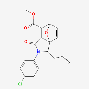 molecular formula C19H18ClNO4 B3971324 methyl 2-allyl-3-(4-chlorophenyl)-4-oxo-10-oxa-3-azatricyclo[5.2.1.0~1,5~]dec-8-ene-6-carboxylate 