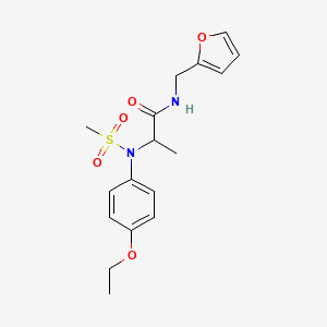 molecular formula C17H22N2O5S B3971331 N~2~-(4-ethoxyphenyl)-N~1~-(2-furylmethyl)-N~2~-(methylsulfonyl)alaninamide 