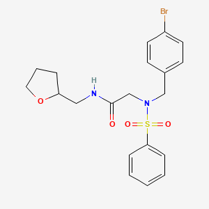 molecular formula C20H23BrN2O4S B3971372 N~2~-(4-bromobenzyl)-N~2~-(phenylsulfonyl)-N~1~-(tetrahydro-2-furanylmethyl)glycinamide 