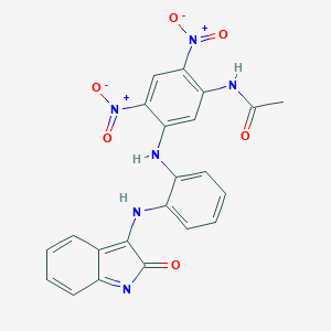 molecular formula C22H16N6O6 B397138 N-[2,4-dinitro-5-[2-[(2-oxoindol-3-yl)amino]anilino]phenyl]acetamide 
