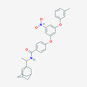 molecular formula C32H34N2O5 B397139 N-[1-(1-adamantyl)ethyl]-4-[3-nitro-5-(3-methylphenoxy)phenoxy]benzamide 