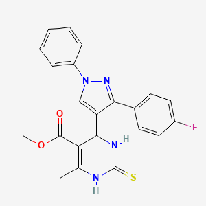 methyl 4-[3-(4-fluorophenyl)-1-phenyl-1H-pyrazol-4-yl]-6-methyl-2-thioxo-1,2,3,4-tetrahydro-5-pyrimidinecarboxylate