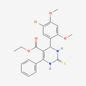 ethyl 4-(5-bromo-2,4-dimethoxyphenyl)-6-phenyl-2-thioxo-1,2,3,4-tetrahydro-5-pyrimidinecarboxylate