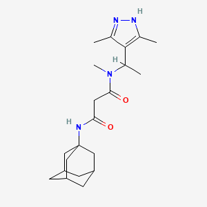 molecular formula C21H32N4O2 B3971413 N'-1-adamantyl-N-[1-(3,5-dimethyl-1H-pyrazol-4-yl)ethyl]-N-methylmalonamide 