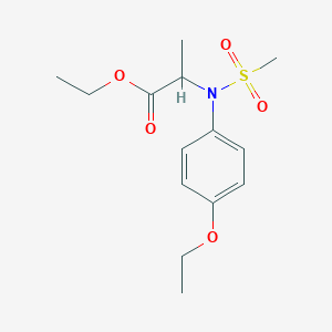 molecular formula C14H21NO5S B3971417 ethyl N-(4-ethoxyphenyl)-N-(methylsulfonyl)alaninate 