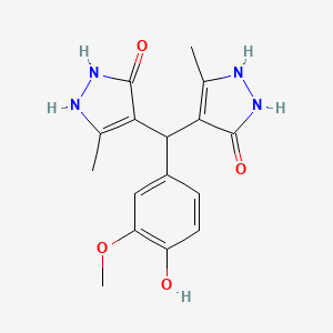 4,4'-[(4-hydroxy-3-methoxyphenyl)methylene]bis(3-methyl-1H-pyrazol-5-ol)