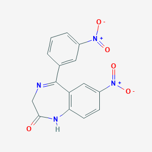 molecular formula C15H10N4O5 B397148 1,3-Dihydro-7-nitro-5-(5-nitrophenyl)-2H-1,4-benzodiazepin-2-one 