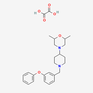 molecular formula C26H34N2O6 B3971498 2,6-dimethyl-4-[1-(3-phenoxybenzyl)-4-piperidinyl]morpholine oxalate 