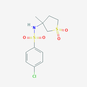 molecular formula C11H14ClNO4S2 B397153 4-chloro-N-(3-methyl-1,1-dioxothiolan-3-yl)benzenesulfonamide CAS No. 443653-00-7