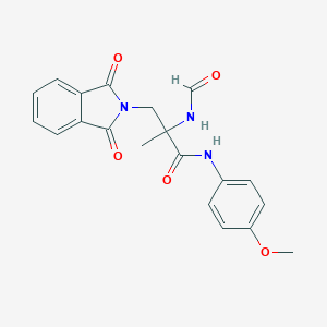 molecular formula C20H19N3O5 B397155 3-(1,3-dioxo-1,3-dihydro-2H-isoindol-2-yl)-2-(formylamino)-N-(4-methoxyphenyl)-2-methylpropanamide 