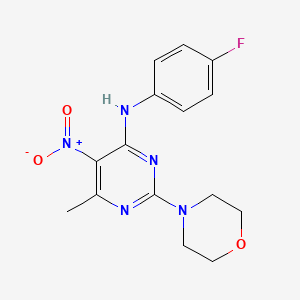 N-(4-fluorophenyl)-6-methyl-2-(4-morpholinyl)-5-nitro-4-pyrimidinamine