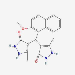 molecular formula C20H20N4O3 B3971585 4,4'-[(2-methoxy-1-naphthyl)methylene]bis(3-methyl-1H-pyrazol-5-ol) 