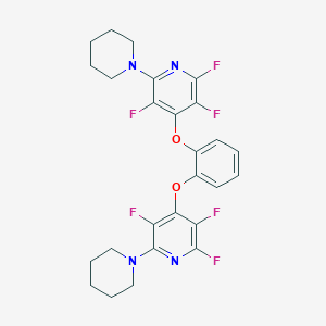 molecular formula C26H24F6N4O2 B397161 2,3,5-Trifluoro-6-(1-piperidinyl)-4-(2-{[2,3,5-trifluoro-6-(1-piperidinyl)-4-pyridinyl]oxy}phenoxy)pyridine 