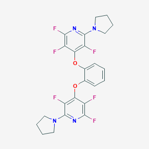 molecular formula C24H20F6N4O2 B397163 2,3,5-Trifluoro-6-(1-pyrrolidinyl)-4-(2-{[2,3,5-trifluoro-6-(1-pyrrolidinyl)-4-pyridinyl]oxy}phenoxy)pyridine 
