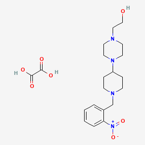 molecular formula C20H30N4O7 B3971638 2-{4-[1-(2-nitrobenzyl)-4-piperidinyl]-1-piperazinyl}ethanol ethanedioate (salt) 