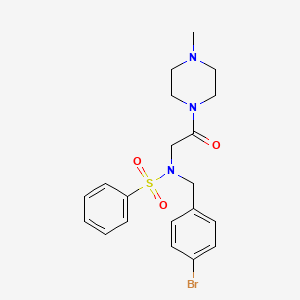 molecular formula C20H24BrN3O3S B3971653 N-(4-bromobenzyl)-N-[2-(4-methyl-1-piperazinyl)-2-oxoethyl]benzenesulfonamide 