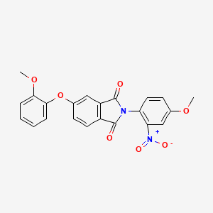 molecular formula C22H16N2O7 B3971663 2-(4-methoxy-2-nitrophenyl)-5-(2-methoxyphenoxy)-1H-isoindole-1,3(2H)-dione 