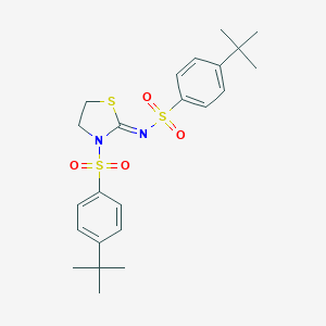 molecular formula C23H30N2O4S3 B397170 4-tert-butyl-N-{3-[(4-tert-butylphenyl)sulfonyl]-1,3-thiazolidin-2-ylidene}benzenesulfonamide 