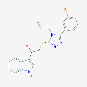 molecular formula C21H17BrN4OS B397171 2-{[4-allyl-5-(3-bromophenyl)-4H-1,2,4-triazol-3-yl]sulfanyl}-1-(1H-indol-3-yl)ethanone 