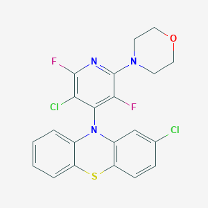 molecular formula C21H15Cl2F2N3OS B397173 2-chloro-10-[3-chloro-2,5-difluoro-6-(4-morpholinyl)-4-pyridinyl]-10H-phenothiazine CAS No. 664371-88-4