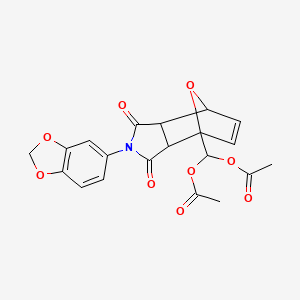 [4-(1,3-benzodioxol-5-yl)-3,5-dioxo-10-oxa-4-azatricyclo[5.2.1.0~2,6~]dec-8-en-1-yl]methylene diacetate