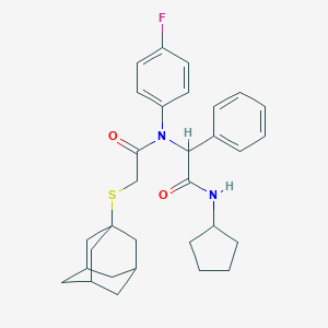 molecular formula C31H37FN2O2S B397175 2-{[(1-adamantylsulfanyl)acetyl]-4-fluoroanilino}-N-cyclopentyl-2-phenylacetamide 