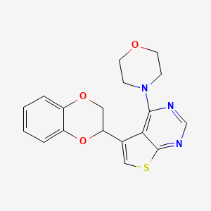 molecular formula C18H17N3O3S B3971753 5-(2,3-dihydro-1,4-benzodioxin-2-yl)-4-(4-morpholinyl)thieno[2,3-d]pyrimidine 