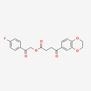 molecular formula C20H17FO6 B3971768 2-(4-fluorophenyl)-2-oxoethyl 4-(2,3-dihydro-1,4-benzodioxin-6-yl)-4-oxobutanoate 