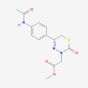 molecular formula C14H15N3O4S B397178 methyl 2-[5-(4-acetamidophenyl)-2-oxo-6H-1,3,4-thiadiazin-3-yl]acetate 