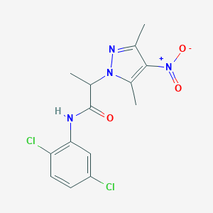 molecular formula C14H14Cl2N4O3 B397184 N-(2,5-dichlorophenyl)-2-(3,5-dimethyl-4-nitro-1H-pyrazol-1-yl)propanamide CAS No. 956916-12-4
