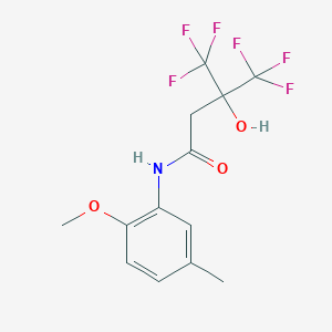 molecular formula C13H13F6NO3 B397186 4,4,4-trifluoro-3-hydroxy-N-(2-methoxy-5-methylphenyl)-3-(trifluoromethyl)butanamide 