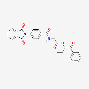 molecular formula C27H22N2O6 B3971861 1-benzoylpropyl N-[4-(1,3-dioxo-1,3-dihydro-2H-isoindol-2-yl)benzoyl]glycinate 