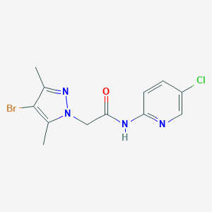 molecular formula C12H12BrClN4O B397187 2-(4-bromo-3,5-dimethyl-1H-pyrazol-1-yl)-N-(5-chloro-2-pyridinyl)acetamide 
