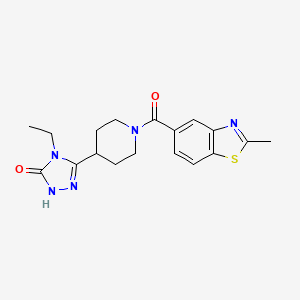 molecular formula C18H21N5O2S B3971878 4-ethyl-5-{1-[(2-methyl-1,3-benzothiazol-5-yl)carbonyl]piperidin-4-yl}-2,4-dihydro-3H-1,2,4-triazol-3-one 