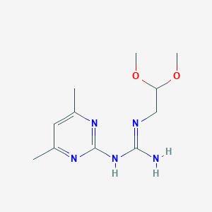 molecular formula C11H19N5O2 B397190 N-(2,2-dimethoxyethyl)-N'-(4,6-dimethyl-2-pyrimidinyl)guanidine 