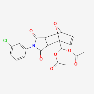 [4-(3-chlorophenyl)-3,5-dioxo-10-oxa-4-azatricyclo[5.2.1.0~2,6~]dec-8-en-1-yl]methylene diacetate