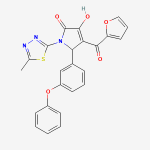 molecular formula C24H17N3O5S B3971942 4-(2-furoyl)-3-hydroxy-1-(5-methyl-1,3,4-thiadiazol-2-yl)-5-(3-phenoxyphenyl)-1,5-dihydro-2H-pyrrol-2-one 